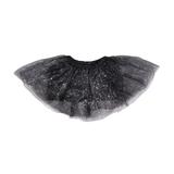 Fusta tutu neagra cu paiete argintii, pentru completare costum bal mascat sau serbare, 30 cm, 3 ani +
