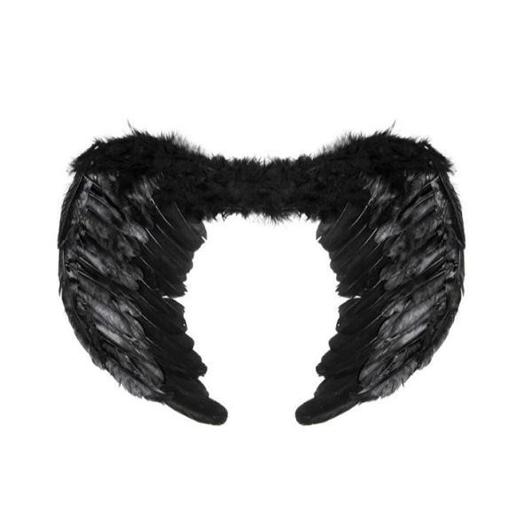 Aripi negre cu elastic pentru costumatie de Halloween inger negru, 65 x 40 cm, Topi Dreams