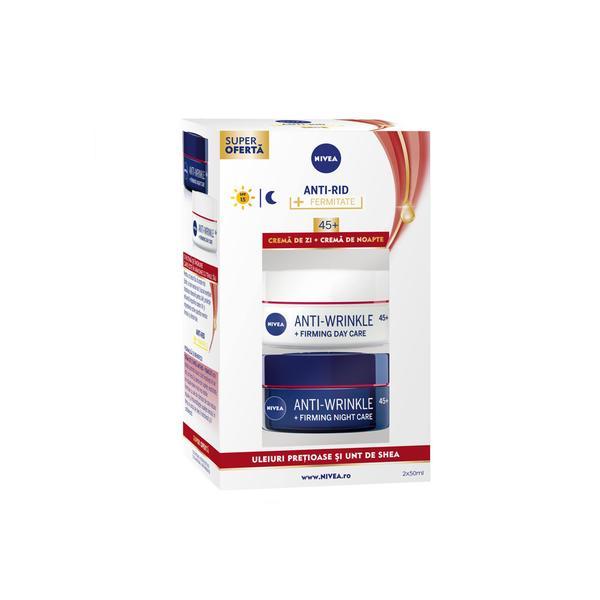 Pachet promo anti-rid 45+ cremă de zi 25ml + cremă de noapte 25ml