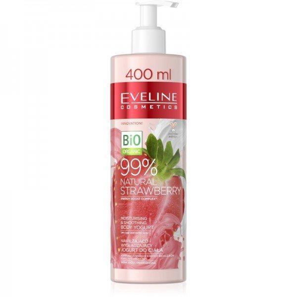 Lotiune de corp cu iaurt bio pentru corp, eveline cosmetics, 99% natural strawberry, 400 ml