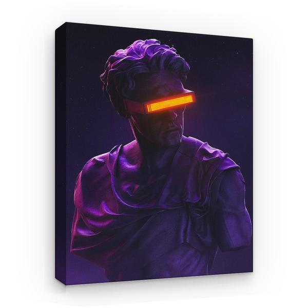 Tablou canvas arta moderna - bust cu raze laser, 60 x 40 cm