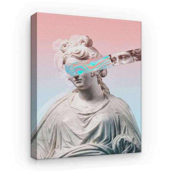 Tablou canvas arta moderna - bust retrowave aesthetic, 100 x 60 cm