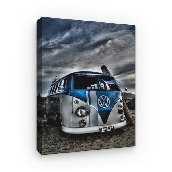 Tablou canvas masini - volkswagen la plaja, 100 x 60 cm