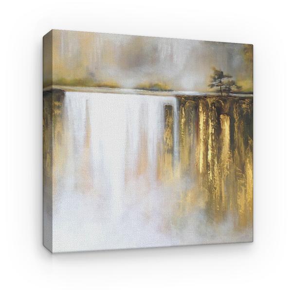 Tablou canvas arta moderna - dreamscape golden waterfall, 60 x 60 cm