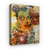Tablou Canvas Arta Moderna - Colaj Graffiti Portret cu patru Trandafiri, 80 x 50 cm