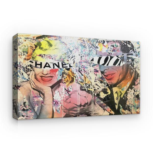 Tablou canvas arta moderna - colaj graffiti portret artisti holuwood, 100 x 60 cm