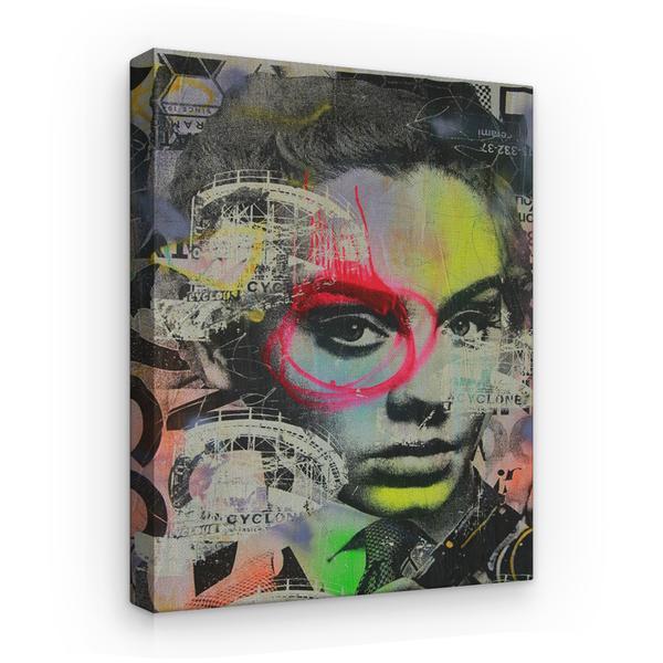 Tablou canvas arta moderna - colaj graffiti portret, 60 x 40 cm