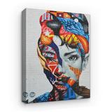 Tablou Canvas Arta Moderna - Graffiti Street Art Audrey Hepburn, 100 x 60 cm