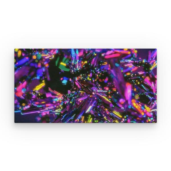 Tablou canvas arta moderna - cristale multicolore, 60 x 30 cm
