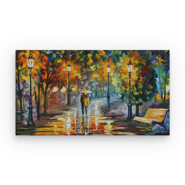 Tablou canvas arta moderna - plimbare prin parc in ploaie, 60 x 30 cm