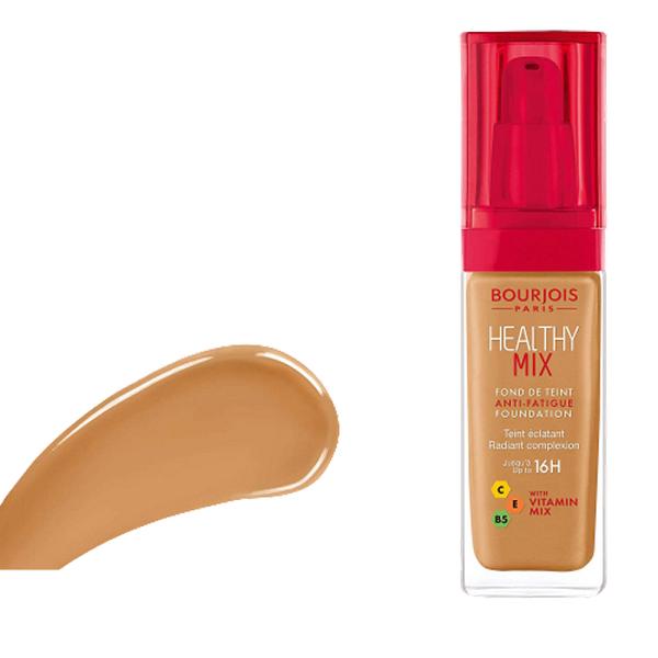 Fond de ten - bourjois healthy mix anti-fatigue foundation, nuanta 57,5 golden caramel, 30 ml