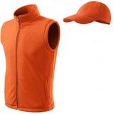 Vesta portocaliu din fleece + sapca, mar.M