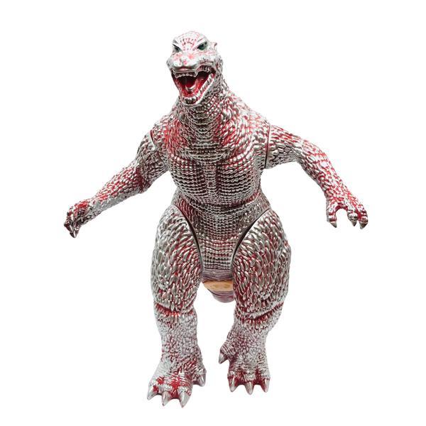 Figurina Godzilla de jucarie, cu articulatii, Rosu / Argintiu, 27x43 cm, M3