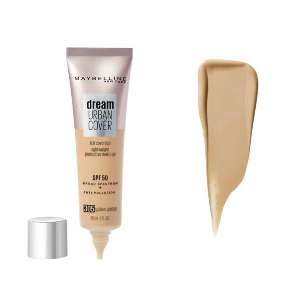 Fond de ten - maybelline dream urban cover full coverage spf50, nuanta 305 golden amber, 30 ml
