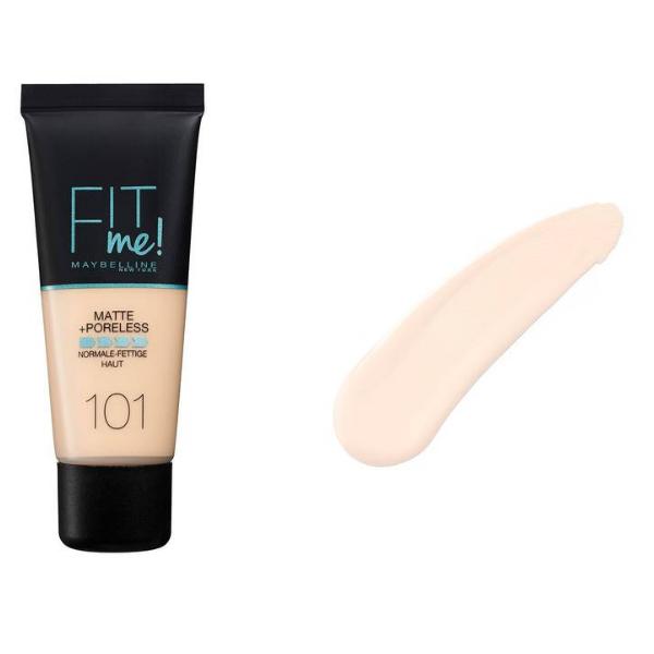 Fond de Ten – Maybelline Fit Me! Matte + Poreless Normal to Oily Skin, nuanta 101 True Ivory, 30 ml
