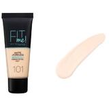 Fond de Ten - Maybelline Fit Me! Matte + Poreless Normal to Oily Skin, nuanta 101 True Ivory, 30 ml