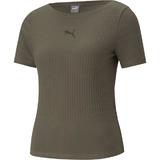 Tricou femei Puma Ribbed Slim 53191744, XL, Verde