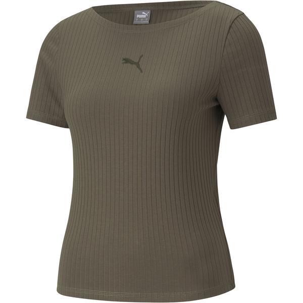 Tricou femei puma ribbed slim 53191744, s, verde