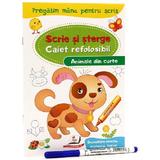 Scrie si sterge: animale din curte. caiet refolosibil + whiteboard marker