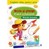 Scrie si sterge. animale amuzante - Caiet refolosibil + whiteboard marker