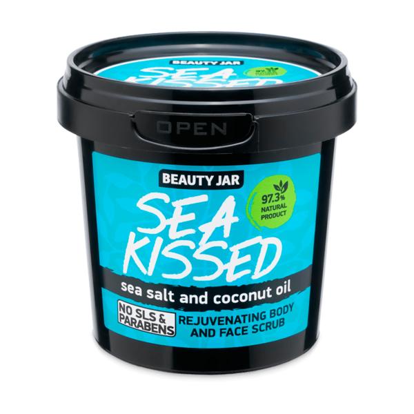 Scrub Revigorant pentru Fata si Corp cu Ulei de Cocos si Sare de Mare Sea Kissed Beauty Jar, 200 g