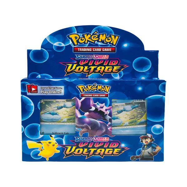Joc de carti pokemon sword and shield, vivid voltage, in limba engleza, albastru