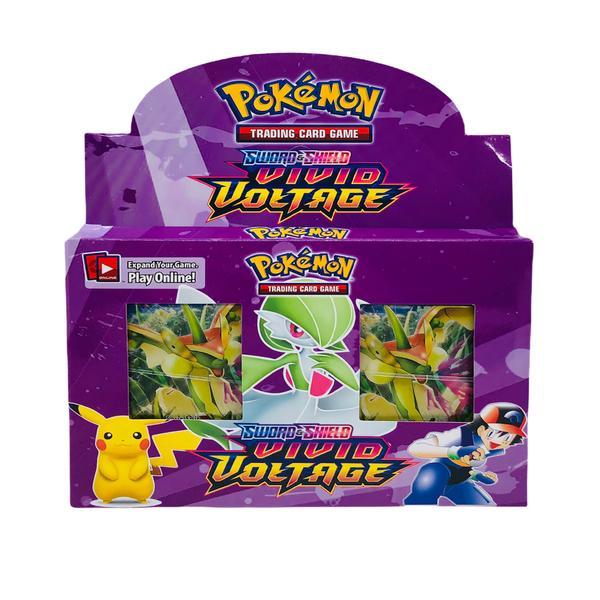 Joc de carti pokemon sword and shield, vivid voltage, in limba engleza, mov