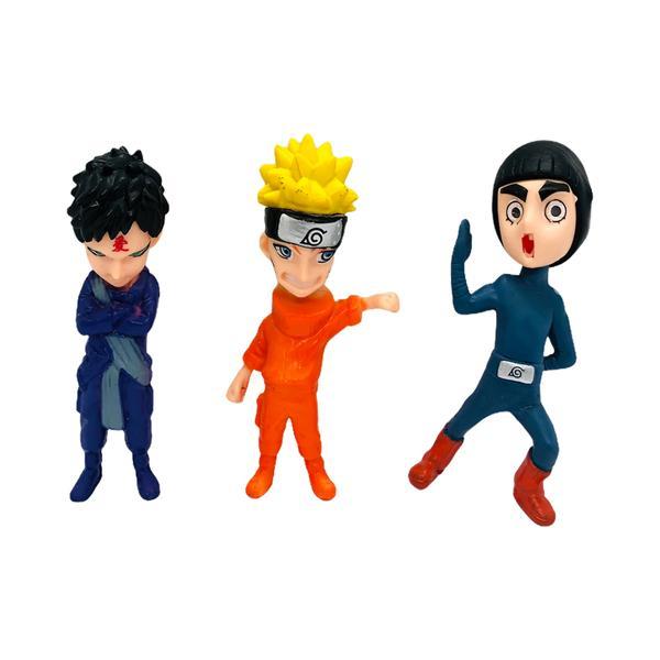 Set 3 figurine shop like a pro® naruto shippuden, dimensiune 10 cm, multicolor, naruto, gara, rock lee, 3 ani 