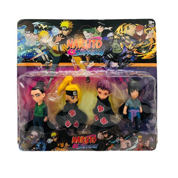 Set 4 figurine shop like a pro® naruto shippuden, dimensiune 10 cm, multicolor, sasuke deidara shikamaru sasori, 3 ani