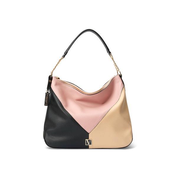 Geanta, victoria's secret, the victoria hobo, blush colorblock