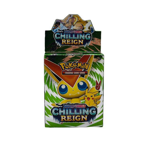 Joc de carti pokemon sword and shield, vivid voltage,24 cartonase in limba engleza, verde/alb