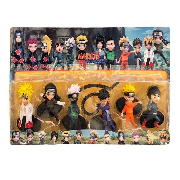 Set 6 figurine naruto shippuden, dimensiune 10 cm, multicolor , minato, rock lee, neji, kakashi, naruto, gara, 3 ani 