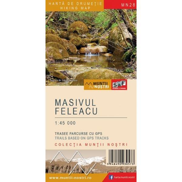 Masivul feleacu. harta de drumetie. muntii nostri, editura schubert   franzke