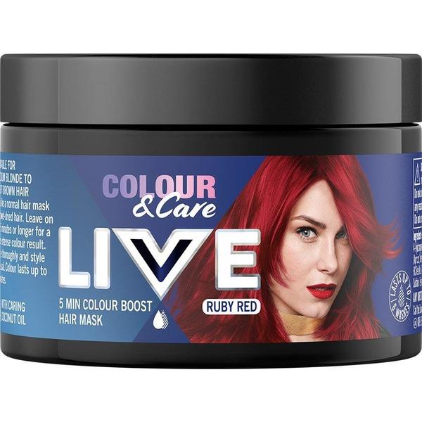 Masca de Par Coloranta – Schwarzkopf Live Color & Care 5 Min Color Boost Hair Mask, nuanta Ruby Red, 150 ml