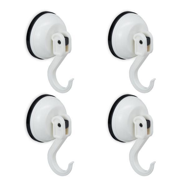 Set 4 agatatori ,cuiere,rotunde,albe,cu ventuza