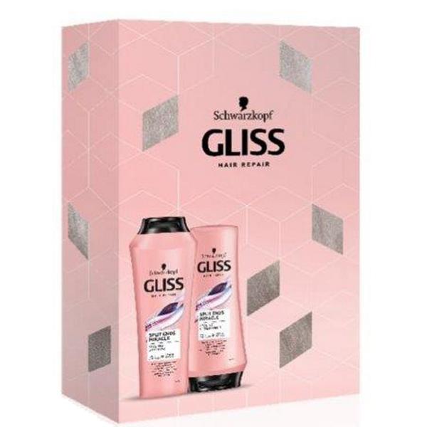 Set Cadou Gliss Split End Miracle pentru Par Deteriorat, cu Varfurile Despicate - Sampon 250 ml + Balsam 250 ml