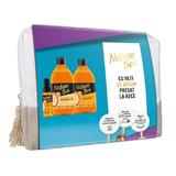 Set Cadou Nature Box cu Ulei de Argan Presat la Rece: Sampon 385 ml + Gel de Dus 385 ml + Ulei Tratament pentru Par 70 ml