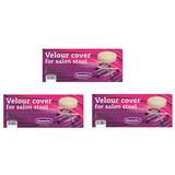 Pachet 3 x Husa din Velur pentru Protectia Scaunelor din Salon Beautyfor, alb