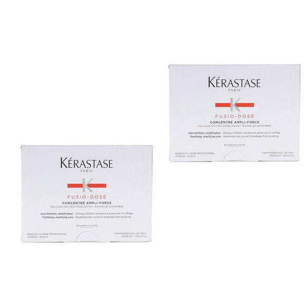 Pachet 2 x Fiole pentru Par Subtiat - Kerastase Genesis Fusio Dose Concentre Ampli Force 10 x 12 ml