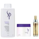 Pachet pentru Par Ondulat - Wella SP Smoothen: Sampon 1000 ml, Masca 400 ml, Spay Leave-In 100 ml