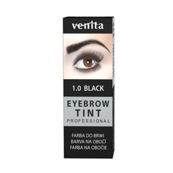 Vopsea de sprancene professional, venita, pulbere henna, negru, 15ml
