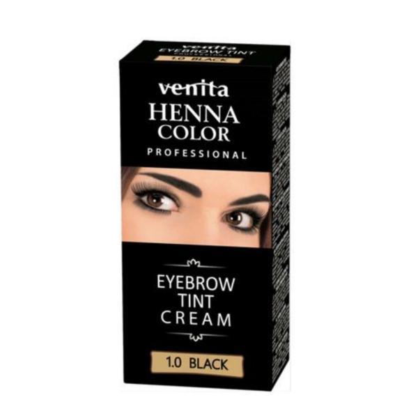 Vopsea de sprancene, venita, crema henna, negru, 15ml