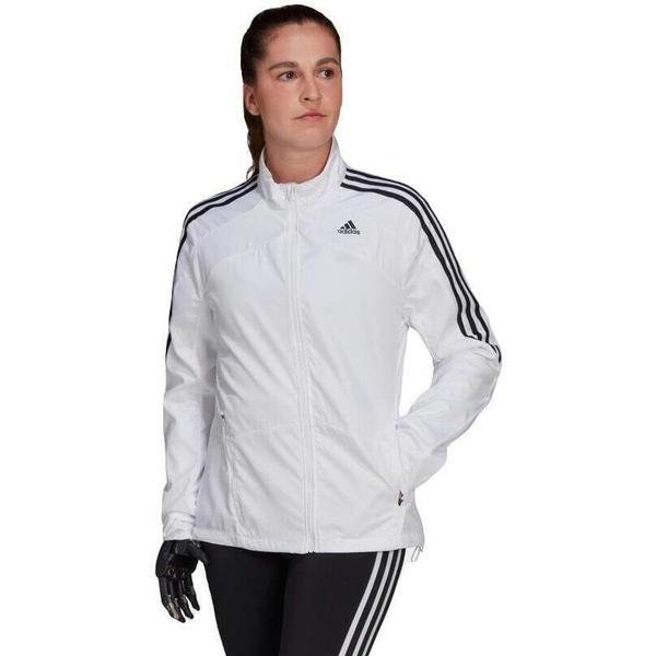 Jacheta femei adidas marathon 3 stripes gk6061, xs, alb
