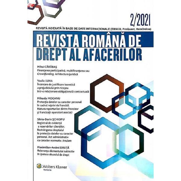 Revista romana de drept al afacerilor 2/2021, editura wolters kluwer