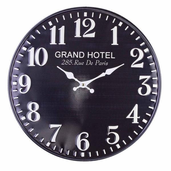 Ceas de perete din metal negru alb ø 40 cm x 2.5 cm