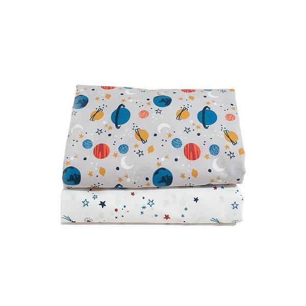 Set 2 cearceafuri patut bumbac organic - astronaut - buva