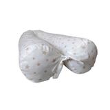 Perna gravide multifunctionala 100% bumbac alb cu stelute crem 160 cm x 15 cm