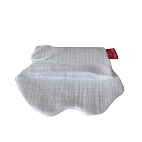 Manusa de baie din bumbac organic alb broscuta zalnok