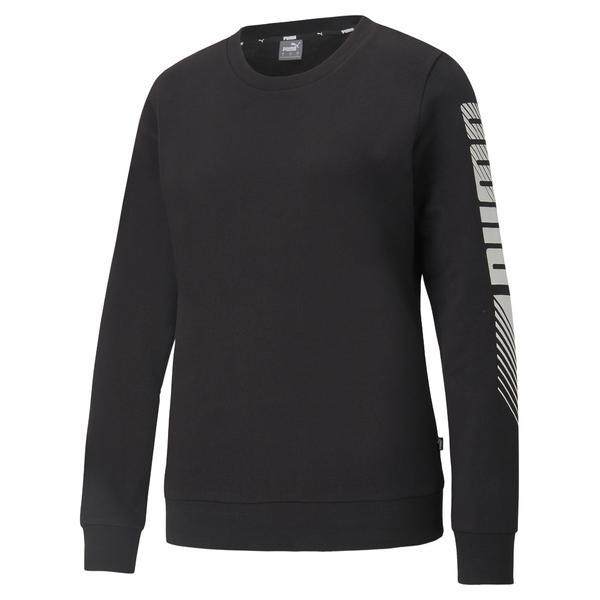 Bluza femei puma ess elongated graphic crew fl 58912701, xs, negru