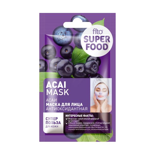 Masca Faciala Antioxidanta cu Extract de Acai si Ulei de Migdale Super Food Fitocosmetic, 10 ml acai imagine 2022